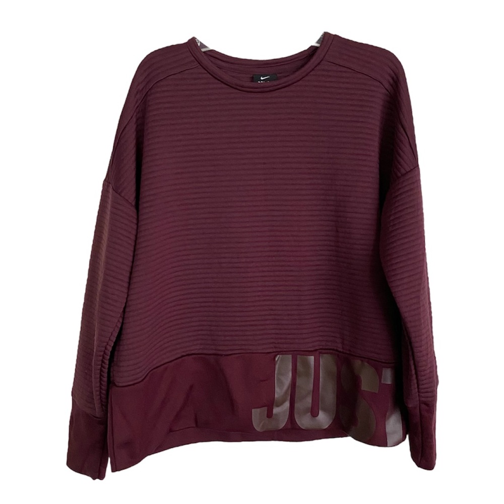 Nike Burgundy Long Sleeves Pullover Sweatshirt Size S